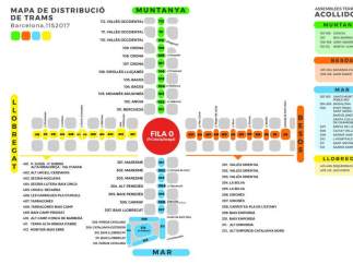 Recorrido de la manifestación de la Diada de Catalunya del 11 de septiembre de 2017.
