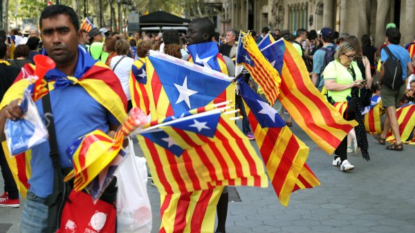 Venta de esteladas en las Ramblas Venta de esteladas en las Ramblas