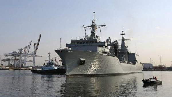 El buque Cantabria de la Armada a su llegada a Australia El buque Cantabria de la Armada a su llegada a Australia