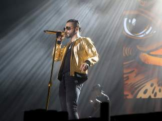 Maluma durante su concierto en el Wizink Centre de Madrid