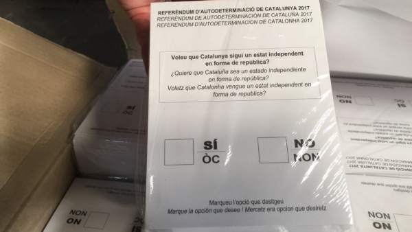 Papeletas para el referédum del 1-O intervenidas por la Guardia Civil Papeletas para el referédum del 1-O intervenidas por la Guardia Civil