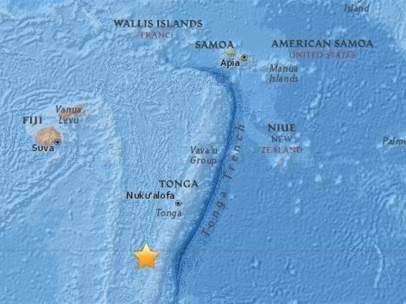 Terremoto de magnitud 6,4 al sur de Fiyi y Tonga