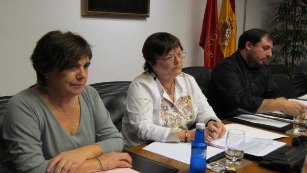 María José Beaumont, en el centro, en una comisión en el Parlamento María José Beaumont, en el centro, en una comisión en el Parlamento