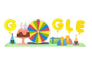 Doodle del 19º aniversario de Google.