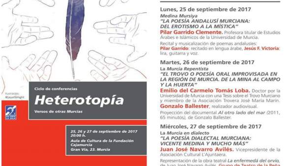 Imagen del folleto con las charlas del ciclo de la Fundación Cajamurcia Imagen del folleto con las charlas del ciclo de la Fundación Cajamurcia