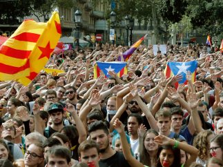 Manifestación de estudiantes en Barcelona
