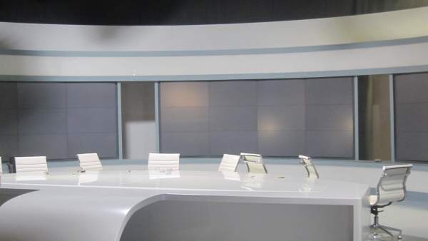 Imagen de archivo de un plató de la radiotelevisión pública Imagen de archivo de un plató de la radiotelevisión pública