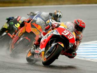 Marc Márquez en los entrenamientos del GP Japón.