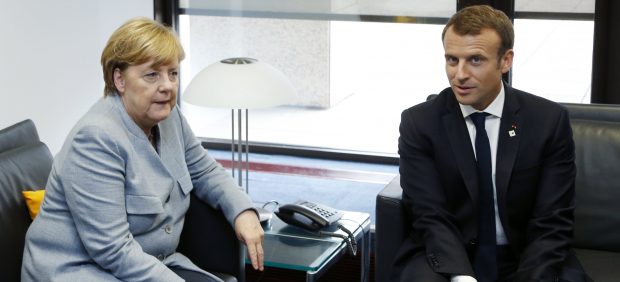 Merkel y Macron, en Bruselas