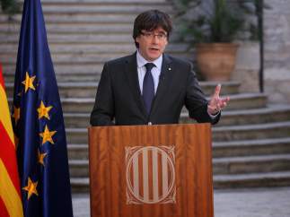 Declaración institucional de Carles Puigdemont desde Girona