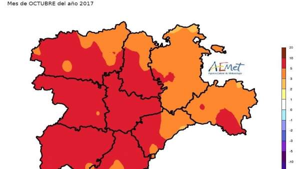 Cuadro explicativo sobre las máximas alcanzadas en CyL en octubre Cuadro explicativo sobre las máximas alcanzadas en CyL en octubre