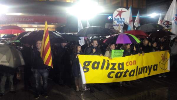 Movilización en apoyo a Cataluña en Vigo Movilización en apoyo a Cataluña en Vigo