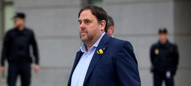 Junqueras llega a la Audiencia Nacional para declarar por rebelión.