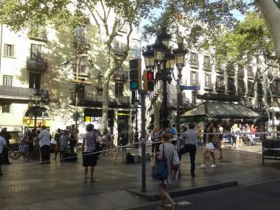 Imagen de La Rambla de Barcelona un día después del atentado yihadista del 17 de agosto de 2017.
