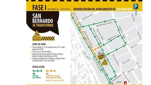 Primera fase de las obras del aparcamiento de San Bernardo Primera fase de las obras del aparcamiento de San Bernardo