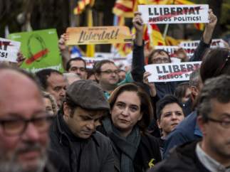 Ada Colau, presente en la protesta de Barcelona