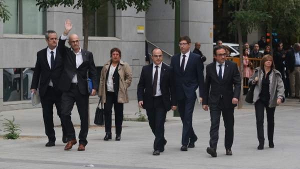 Rull, Forn, Romeva, Turull y Borras llegan a la Audiencia Nacional para declarar Rull, Forn, Romeva, Turull y Borras llegan a la Audiencia Nacional para declarar