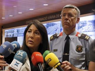 La directora de Trànsit, Eugenia Doménech, y el comisario jefe de M0vilidad de los Mossos d'Esquadra, Miquel Esquius.