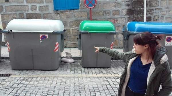 Contenedor en el que apareció un bebé en Ourense en septiembre de 2017 Contenedor en el que apareció un bebé en Ourense en septiembre de 2017