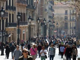 Portal de l'Àngel, Barcelona, comercio, tiendas, turistas.