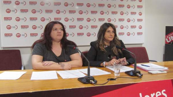 Rueda de prensa de CCOO y UGT sobre violencia de género Rueda de prensa de CCOO y UGT sobre violencia de género