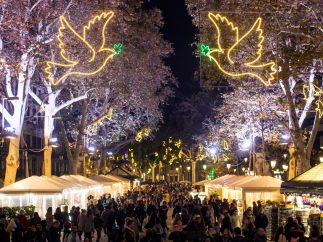 Luces de Navidad en el centro de Barcelona