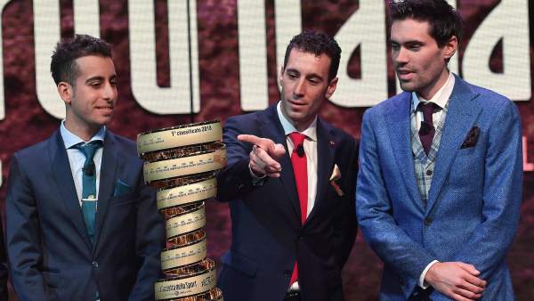 Aru, Nibali y Dumoulin Aru, Nibali y Dumoulin