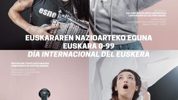 Cartel anunciador de la programación para el Día Internacional del Euskera Cartel anunciador de la programación para el Día Internacional del Euskera