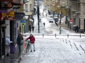 Nieve en las calles de Vitoria
