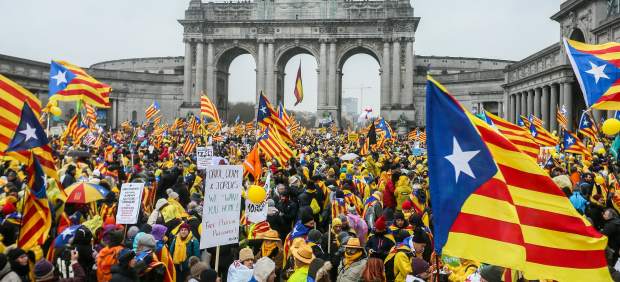 Independentistas se concentran en Bruselas