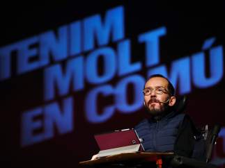 Pablo Echenique, secretario de Organización de Podemos, el pasado viernes en un acto de la campaña de las elecciones autonómicas catalanas.