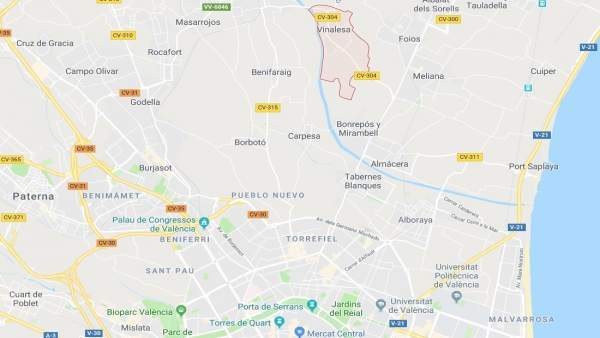 Localización de Vinalesa Localización de Vinalesa