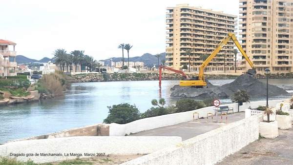 Dragado gola de Marchamalo Mar Menor en marzo 2017 Dragado gola de Marchamalo Mar Menor en marzo 2017