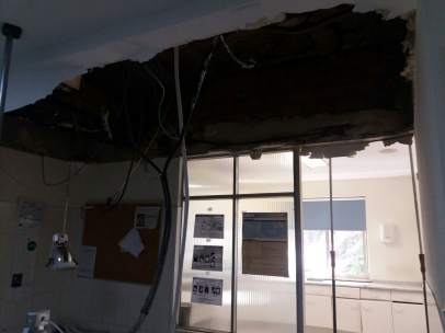 Desperfectos en el techo del Hospital Gregorio Marañón