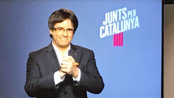 Puigdemont en un acto de campaña de JuntsxCat. Puigdemont en un acto de campaña de JuntsxCat.