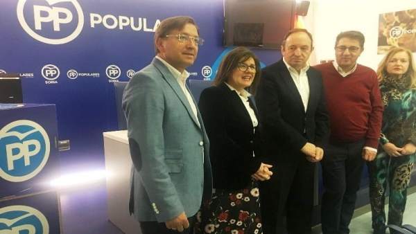 Soria.- Pedro Sanz, durante su visita a Soria Soria.- Pedro Sanz, durante su visita a Soria