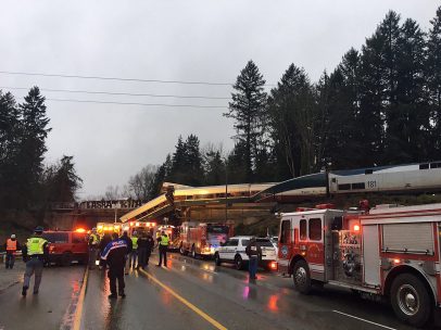 Descarrilamiento de un tren en Washington