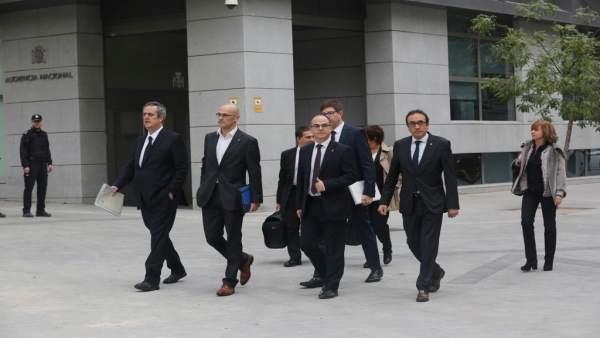 Rull, Forn, Romeva, Turull y Borras llegan a la Audiencia Nacional para declarar Rull, Forn, Romeva, Turull y Borras llegan a la Audiencia Nacional para declarar