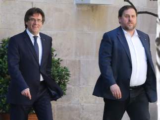 Carles Puigdemont y Oriol Junqueras