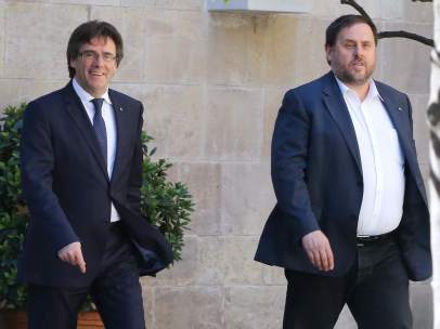 Carles Puigdemont y Oriol Junqueras