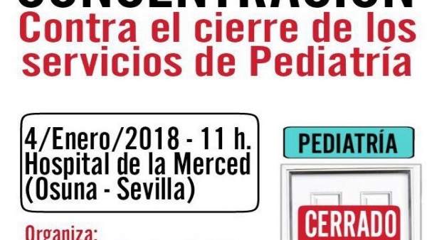Cartel de concentración por falta de pediatras Cartel de concentración por falta de pediatras