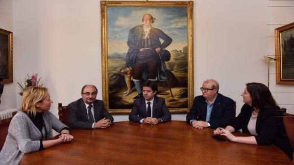 Reunión de Javier Lambán con el alcalde de Huesca, Luis Felipe Reunión de Javier Lambán con el alcalde de Huesca, Luis Felipe