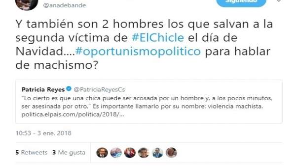 Captura del tuit de Vázquez Blanco contra Patricia Reyes Captura del tuit de Vázquez Blanco contra Patricia Reyes