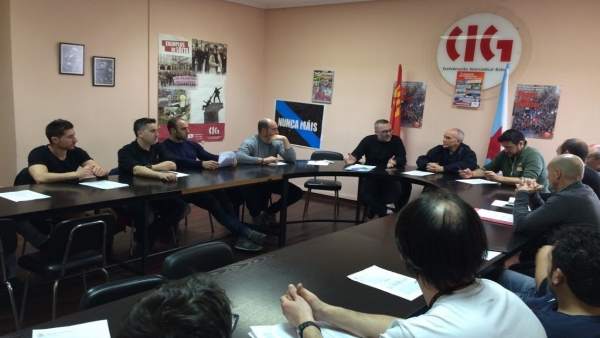 Rueda de prensa de la CIG sobre sentencia de parques comarcales de bomberos Rueda de prensa de la CIG sobre sentencia de parques comarcales de bomberos