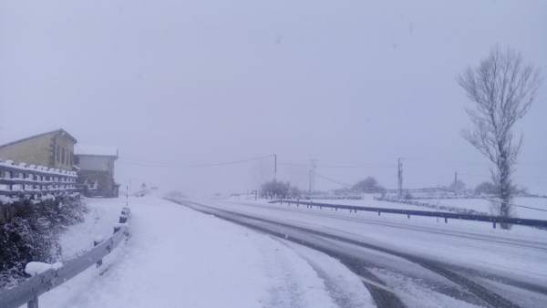 Nieve en carreteras de Cantabria Nieve en carreteras de Cantabria