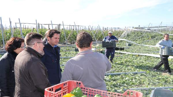 Visita a las zonas afectadas por el tornado registrado en El Ejido Visita a las zonas afectadas por el tornado registrado en El Ejido