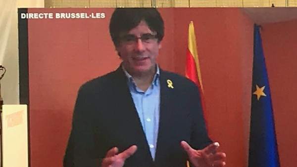 Carles Puigdemont en un acto de JuntsxCat. Carles Puigdemont en un acto de JuntsxCat.