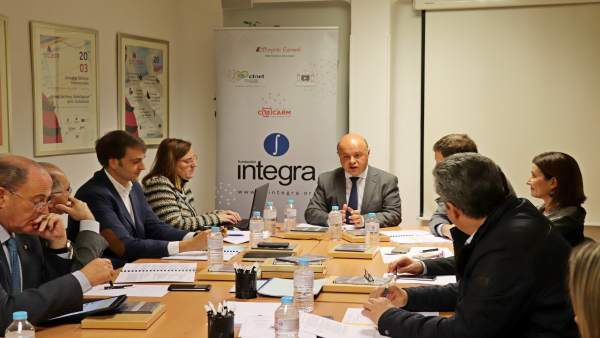 Carrillo, durante la reunión del Patronato de la Fundación Integra. Carrillo, durante la reunión del Patronato de la Fundación Integra.
