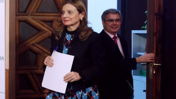 Marina Álvarez y Juan Carlos Blanco antes de la rueda de prensa Marina Álvarez y Juan Carlos Blanco antes de la rueda de prensa