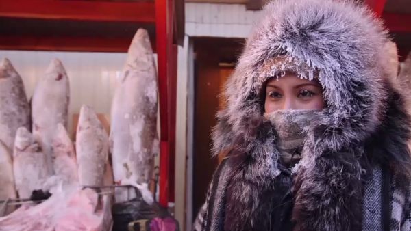 Mercado congelado en Siberia Mercado congelado en Siberia